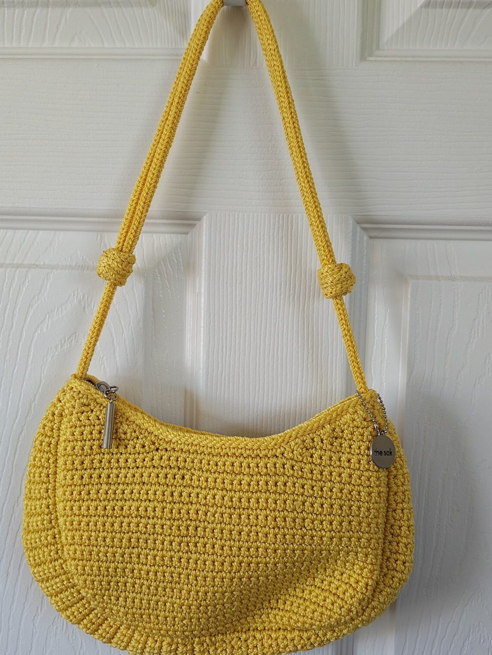 The Sak Hand-Crocheted Yellow Shoulder Bag